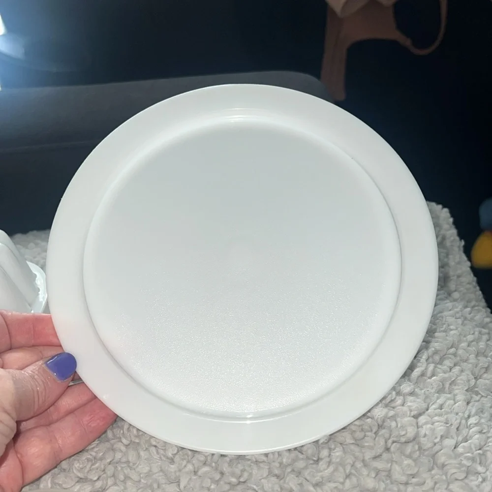 Vintage Tupperware white/clear Jello Mold - 3-piece set , flower shape